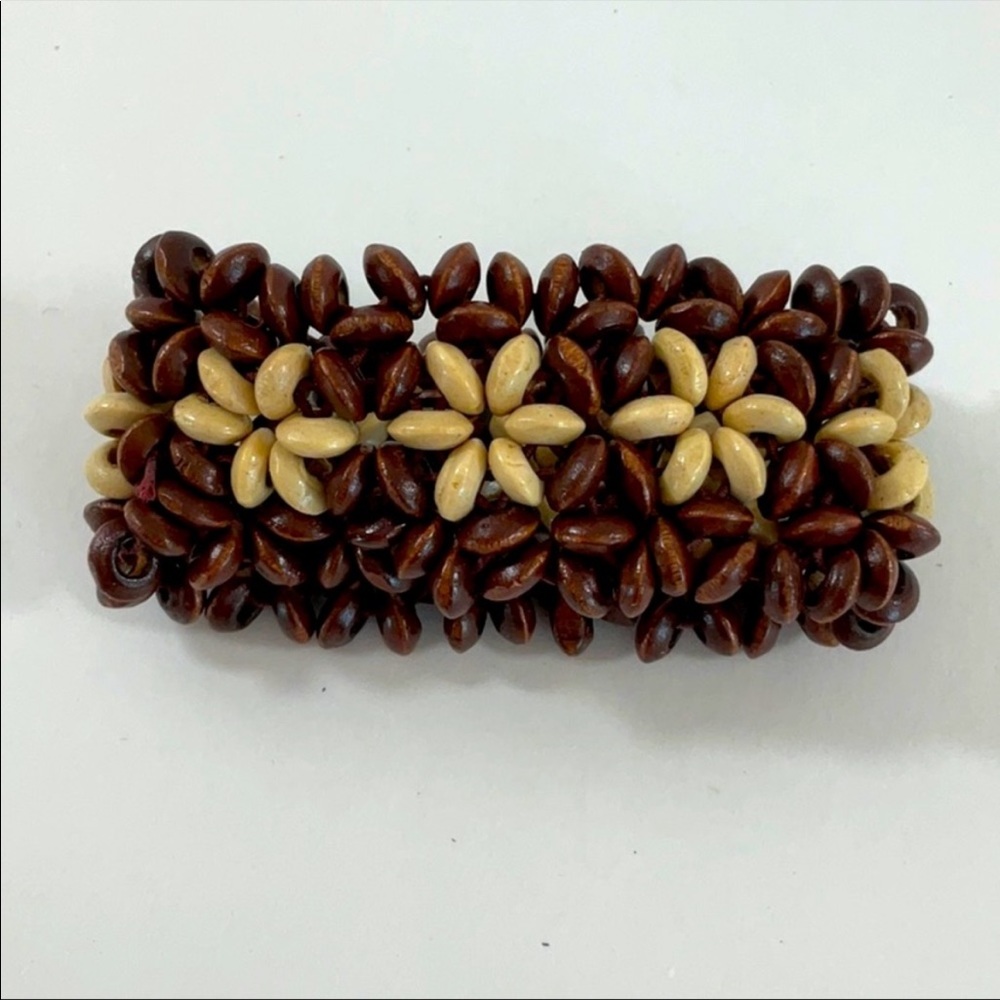 Wood bead stretchy bracelet